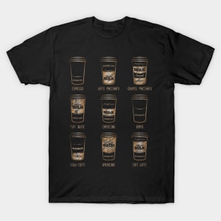 Coffee drinks shirt - I love coffee caffeine - barista gifts - barista shirt T-Shirt